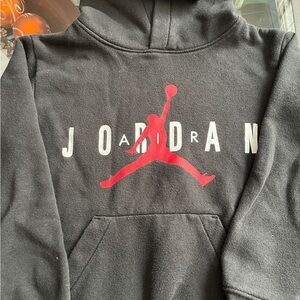 Jordan Black Hoodie with Red and White Logo